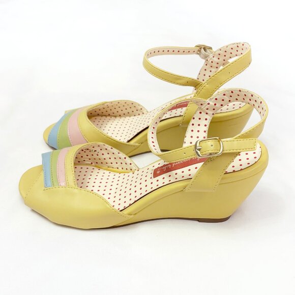 BAIT Footwear yellow rainbow sandal wedge size US 7 - Picture 4 of 5